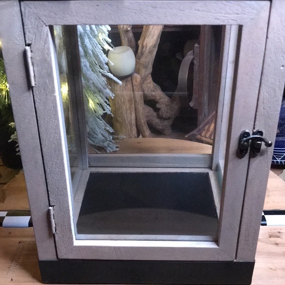 Pottery Barn Candle Luminary Levi Mango Wood Hinged Door Lantern - Size Small - Picture 6 of 16